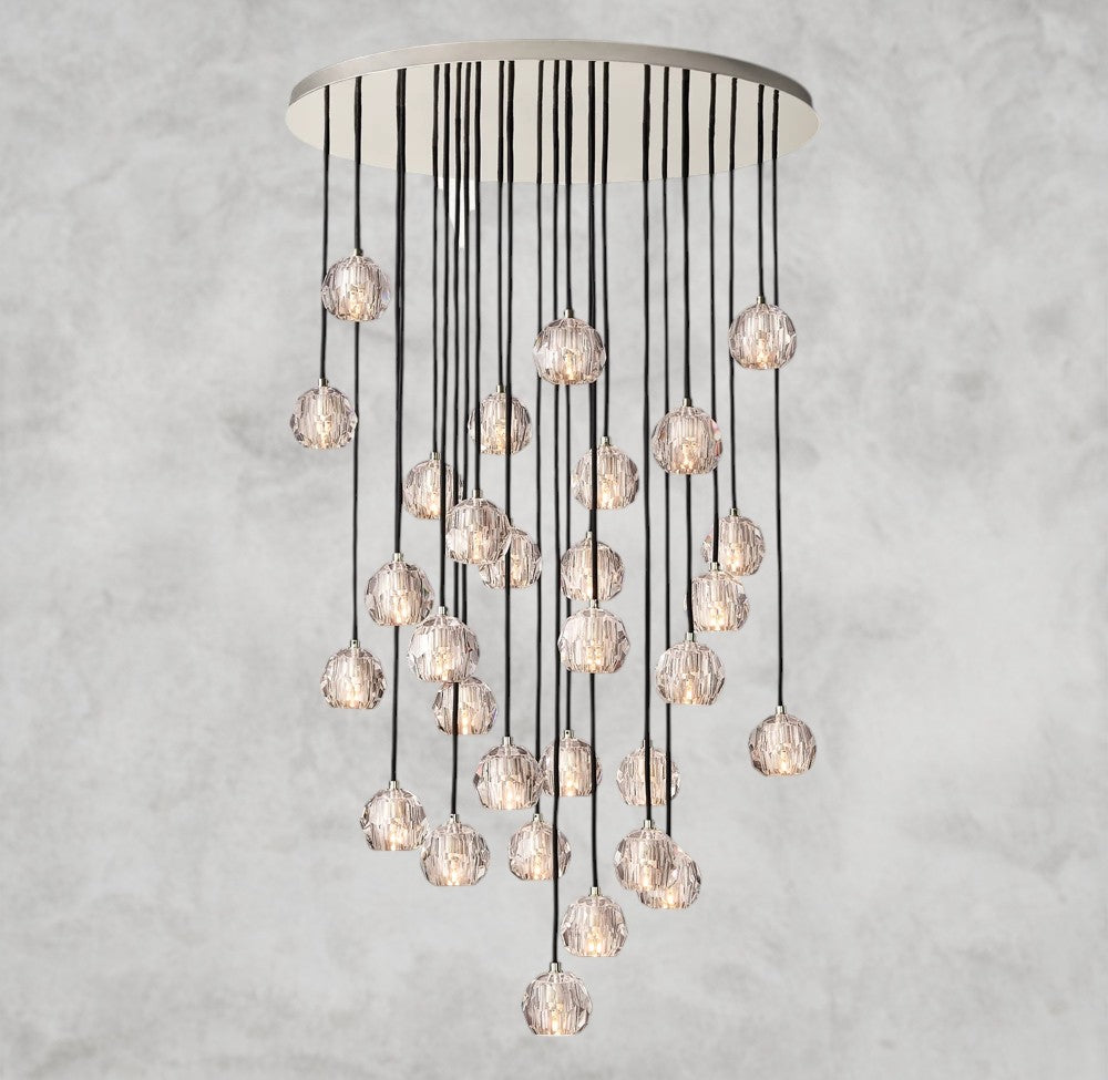 Boule De Cristal Clear/ Smoke Glass Round Cluster Chandelier 14", 19", 24", 30", 40"